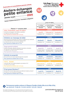 Ateliers-Echanges_SEM1_2025 Calendrier